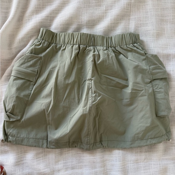 Hot & Delicious Sage Green Mini Skirt with Zipper Detail - Picture 2 of 3